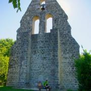 1er site visité : l'église de Verdegas et son clocher-mur