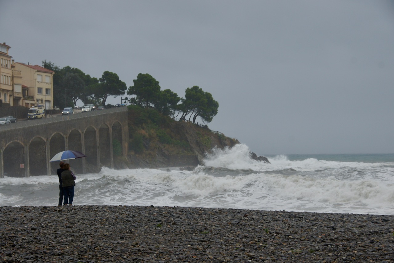 De retour à Banyuls. Mer déchaînée